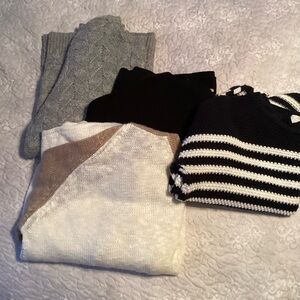 Curvy Women's Sweater Set - Black, Gray, White, Tan